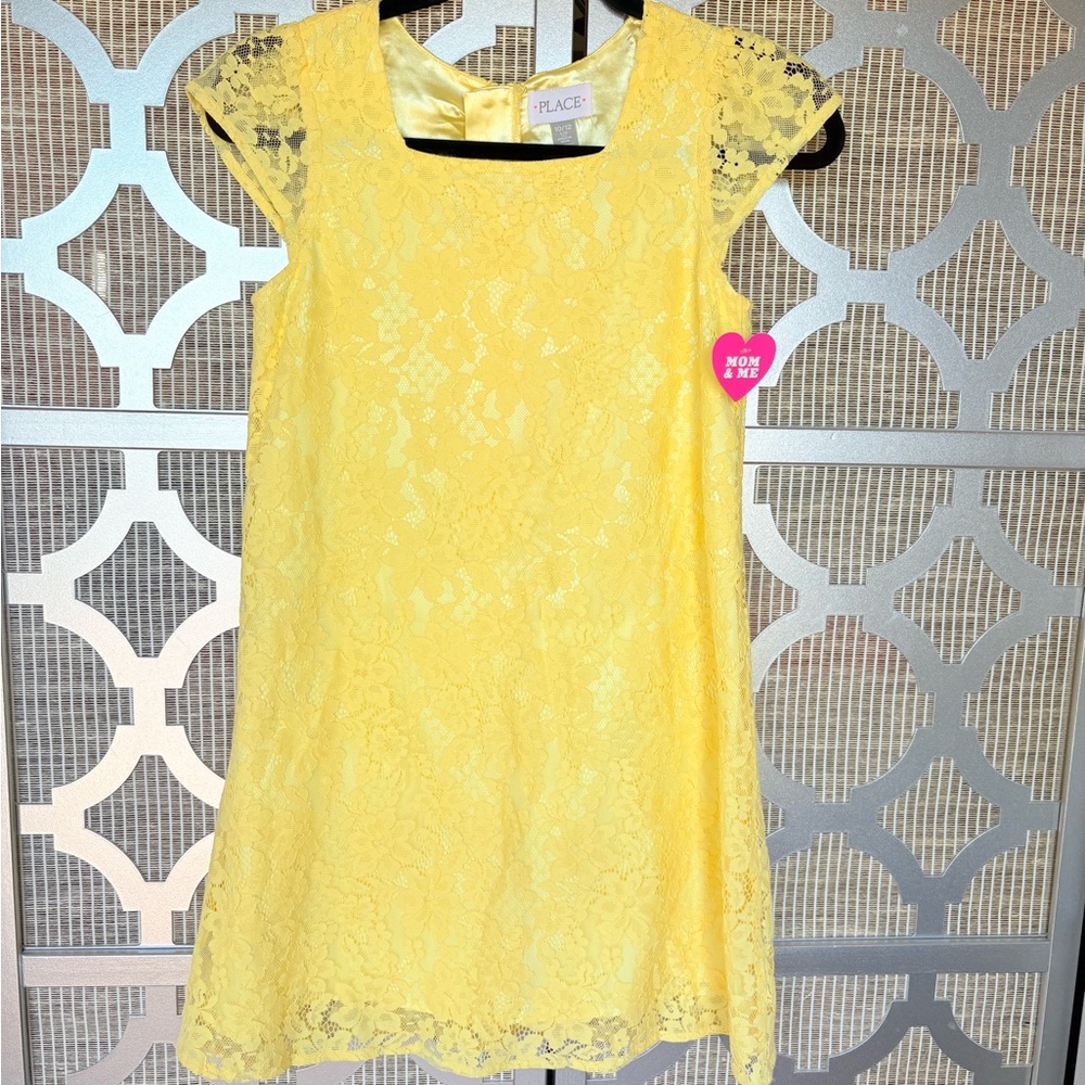 NWT The Children's Place Yellow Flutter Sleeve A-line Dress